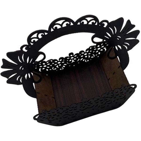 Laser Cut Wooden Flower Basket with Handle Candy Basket Hamper Basket SVG and CDR File
