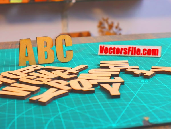 Laser Cut Wooden 3D Puzzle Alphabets for Kid Education 6mm SVG and CDR File