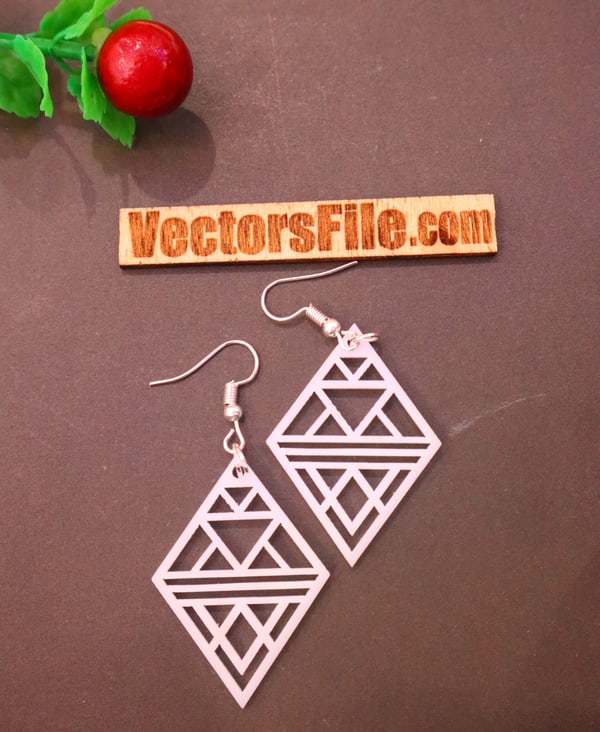 Laser Cut Wooden Earring Design Acrylic Earring Jewelry Template DXF and CDR File