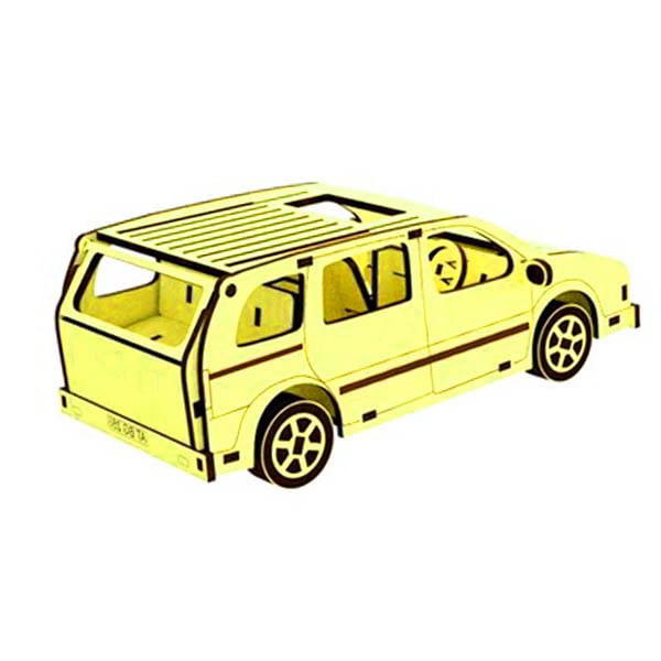 Laser Cut Wooden Puzzle Opel Sintra Car 3D Model Vector File