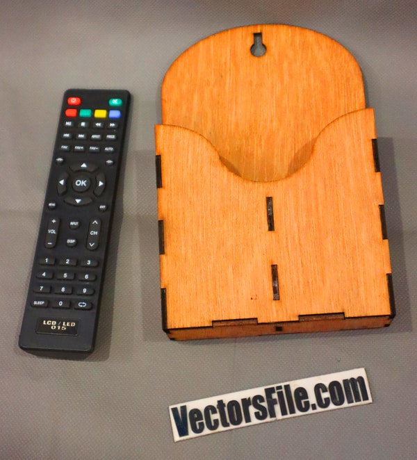 Laser Cut Wooden Wall Mounted Remote Control Stand Remote Holder 3mm DXF and CDR File