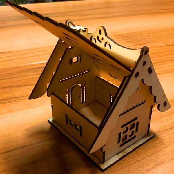 Laser Cut Wooden Mini House Model Jewelry Box House Design Vector File