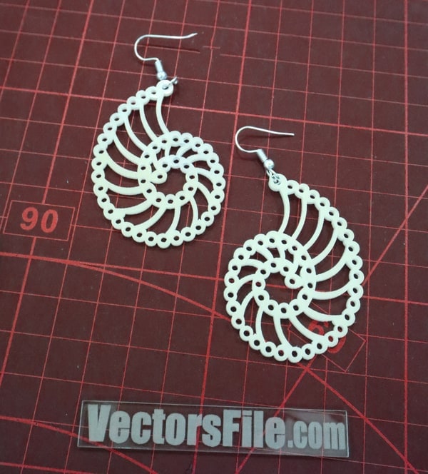 Laser Cut Geometry Curve Acrylic Earring Design Acrylic Jewelry SVG and CDR File