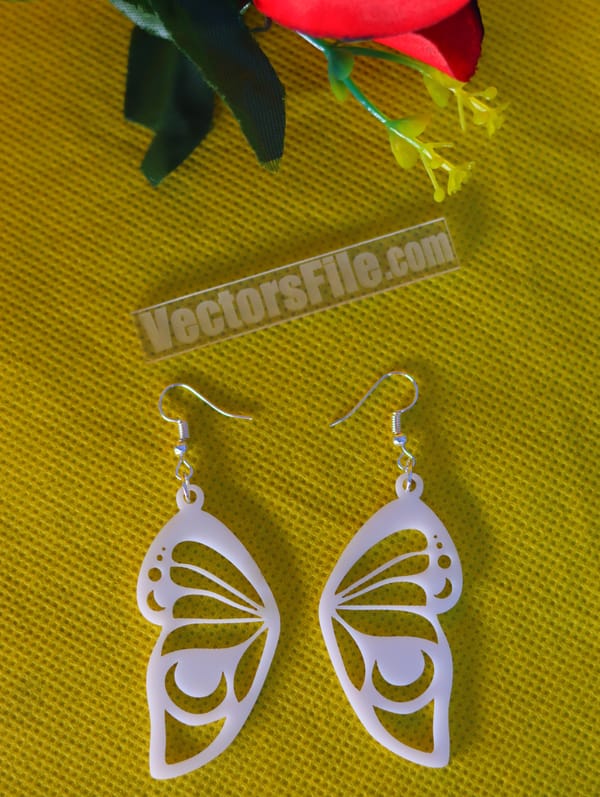 Laser Cut Butterfly Acrylic Earring Design Acrylic Jewelry Template DXF and CDR File