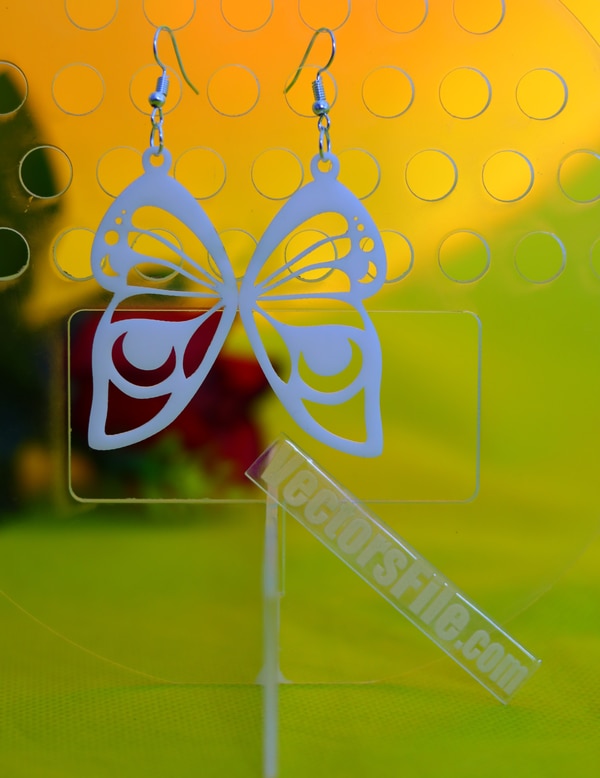 Laser Cut Butterfly Acrylic Earring Design Acrylic Jewelry Template DXF and CDR File