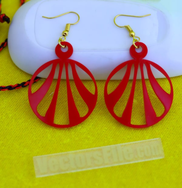 Laser Cut Acrylic Round Shape Earring Design Jewelry Template DXF and CDR File