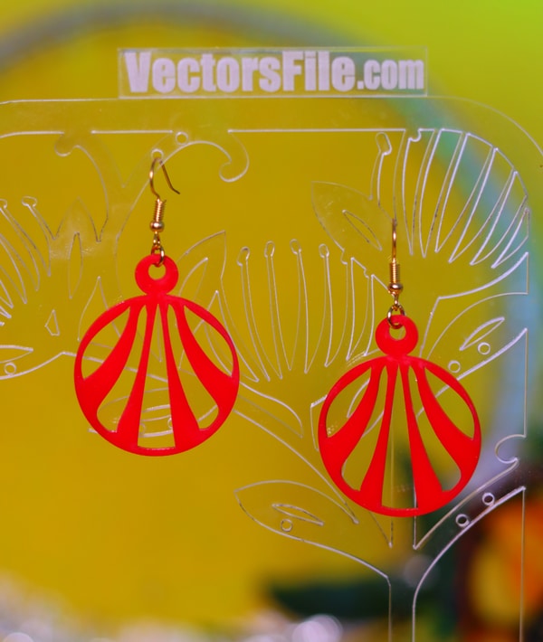 Laser Cut Acrylic Round Shape Earring Design Jewelry Template DXF and CDR File