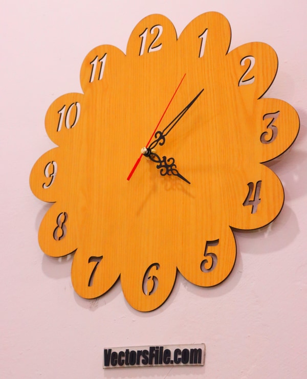 Laser Cut Wooden Round Wall Clock Design Room Wall Art Clock Template ...