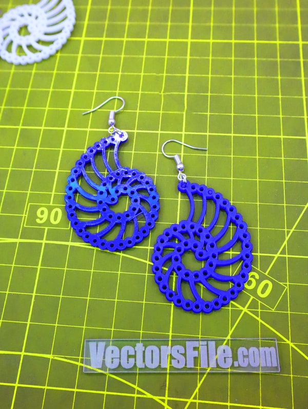 Laser Cut Beautiful Acrylic Earring Geometric Design DXF and SVG Vector File