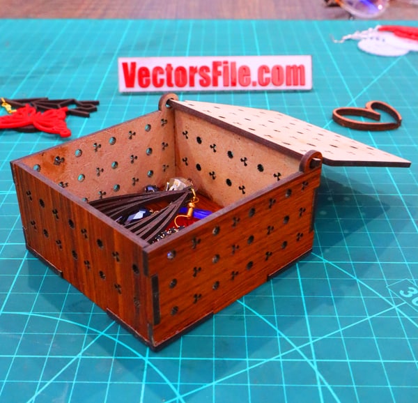 Laser Cut Wooden Mini Box Jewellery Box Small Gift Box Ring Box CDR and Ai Vector File