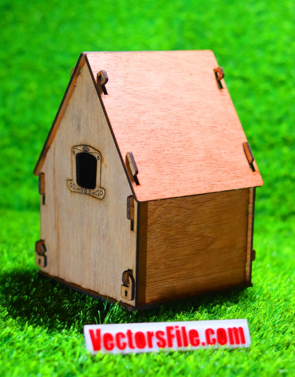 Lasre Cut Wooden Small House Kids House Model 3D Wooden House Doll House DXF and CDR File