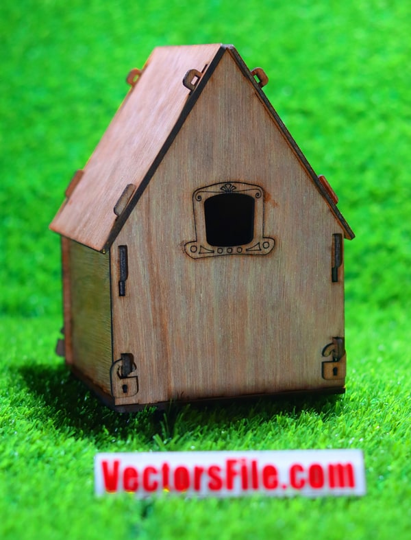 Lasre Cut Wooden Small House Kids House Model 3D Wooden House Doll House DXF and CDR File