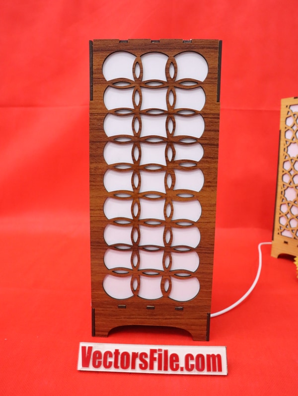 Laser Cut Jali Pattern Box Lamp Night Light Wooden Lamp DXF and CDR File