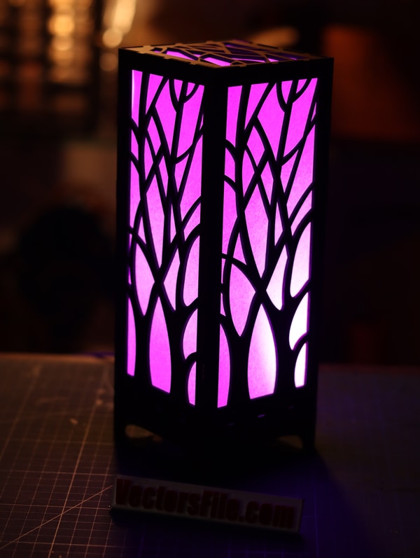 Laser Cut Wooden Box Lamp Night Light Desk Lamp Design Table Lamp DXF and CDR File