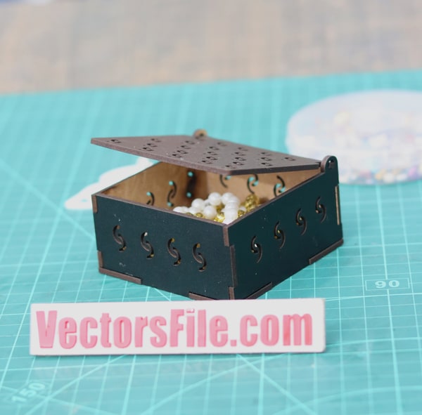 Laser Cut Wooden Mini Box Jewelry Box Gift Box Ring Box 3mm DXF and CDR File