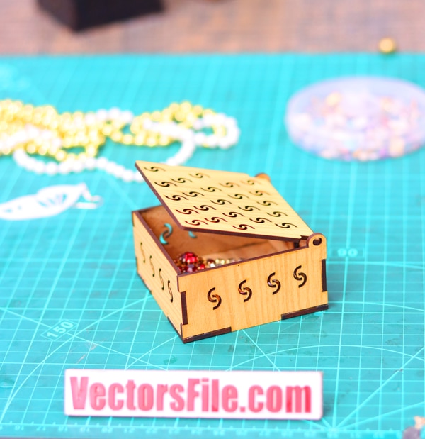 Laser Cut Gift Box Mini Jewelry Box Organizer Wooden Box 3mm Vector File