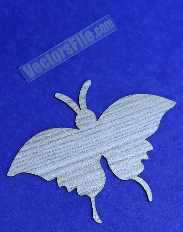 Laser Cut Butterfly Silhouette Art Template Design Vector File for Laser Cutting