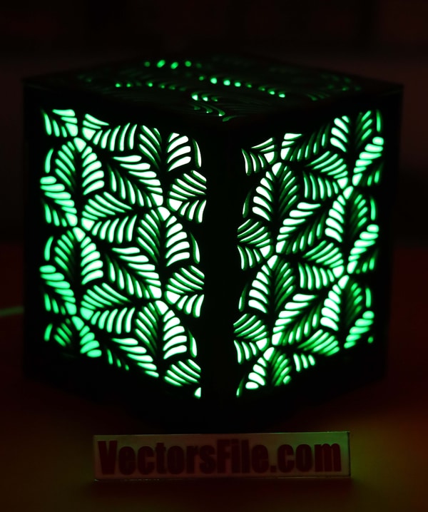 Laser Cut Wooden Square LED Night Light Lamp Light Box Lamp DXF and CDR File