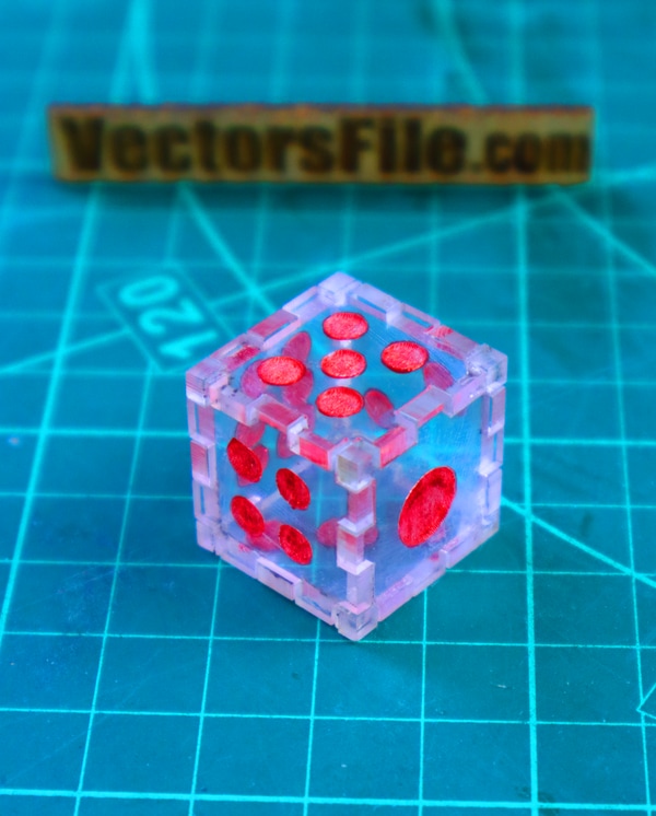 Laser Cut Ludo Board Game Dice Acrylic Dice Model Acrylic 2.5mm DXF and CDR File