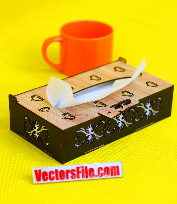 Laser Cut Wooden Tissue Box Office Table Tissue Paper Box DXF and CDR File
