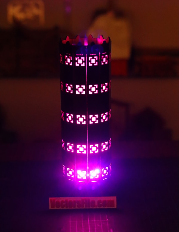 Laser Cut Wooden Round Night Light LED Lamp Modern Wooden Lamp 3mm Vector File
