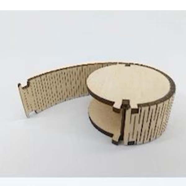 Laser Cut Wooden Round Box for Handsfree Organizer SVG and CDR File