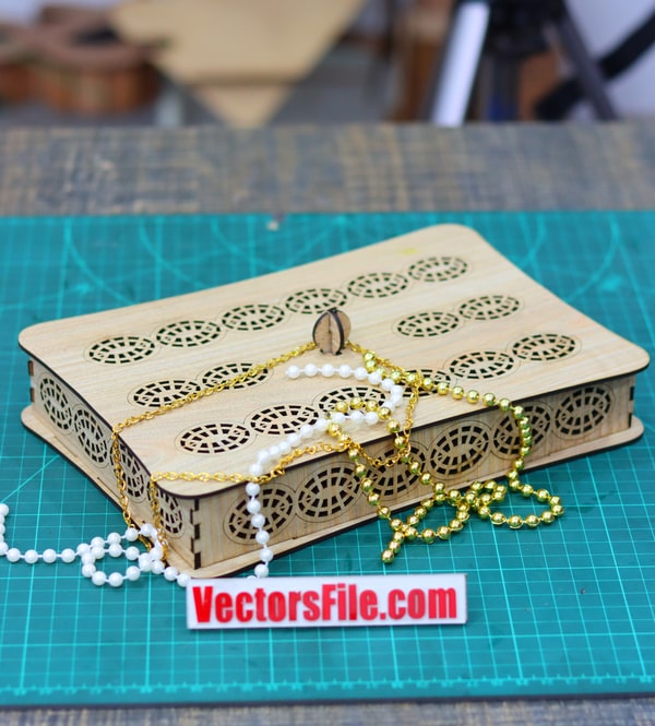 Laser Cut Wooden Organizer Box Jewelry Box Wedding Gift Box DXF and CDR File