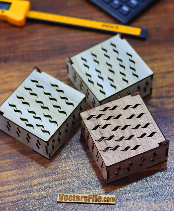 Laser Cut Wooden Mini Box Gift Box Jewelry Box Small Box 3mm Vector File