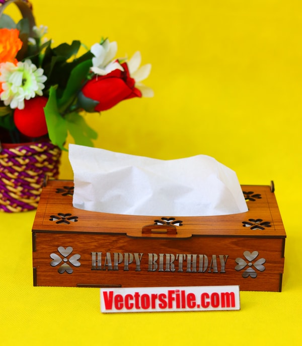 Laser Cut Wooden Tissue Box Tissue Paper Box Design DXF and CDR File