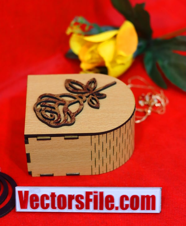Laser Cut Beautiful Jewelley Box Gift Box Living Hinges Design DXF and CDR File
