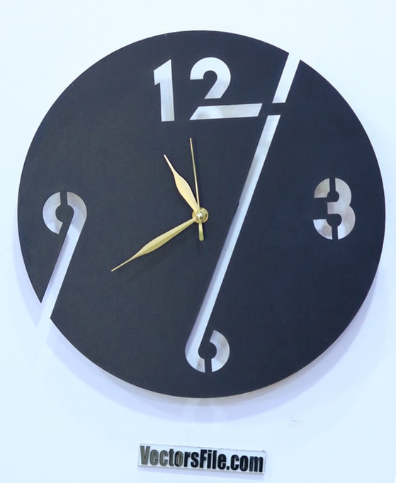 Laser Cut Wooden Wall Clock Round Clock Modern Clock DXF and CDR File