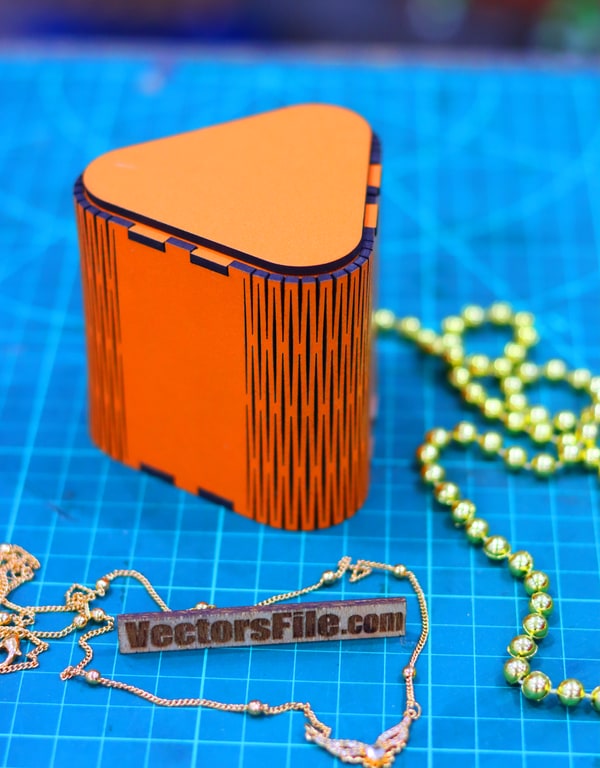 Laser Cut Triangle Jewelry Gift Box Wedding Box Wooden Box SVG File