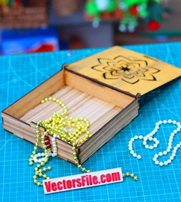 Laser Cut Wooden Box Jewellery Box Gift Box Design DXF and CDR File