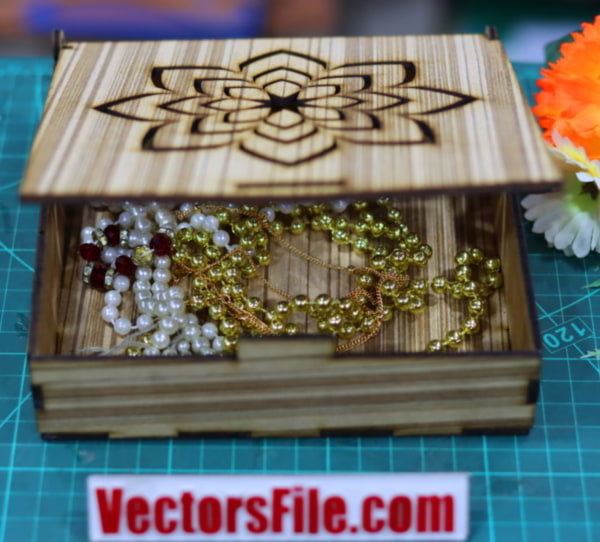 Laser Cut Wooden Box Jewellery Box Gift Box Design DXF and CDR File