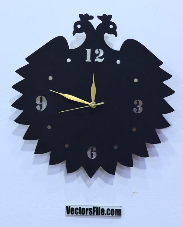 Laser Cut Modern Peacock Wall Clocks Living Room Decoration Idea DXF and CDR File