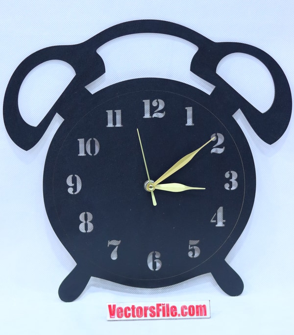 Laser Cut Twin Bell Alarm Clock Wall Clock Idea for Room Decoration DXF and CDR File