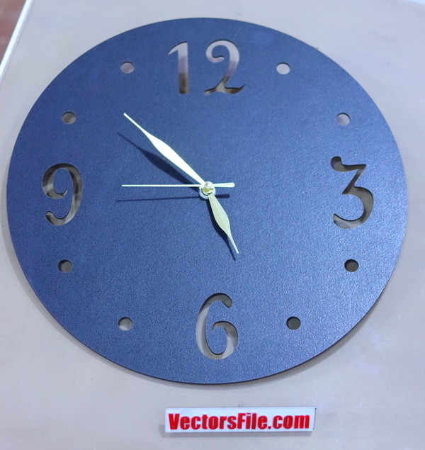 Laser Cut Wooden Simple Round Wall Clock Design DXF and CDR File
