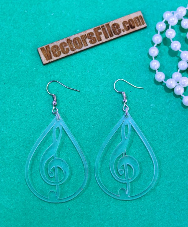 Laser Cut Acrylic Earring Design Music Icon Earring Template CDR and SVG Vector File
