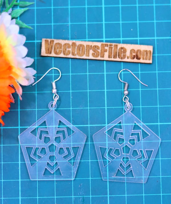 Laser Cut Women Earring Design Acrylic Earring Jewelry Template CDR and SVG File