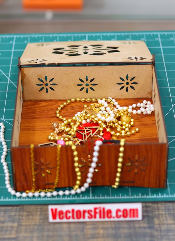 Wooden Jewelry Box Gift Box Wedding Box Laser Cut 3mm DXF and CDR File