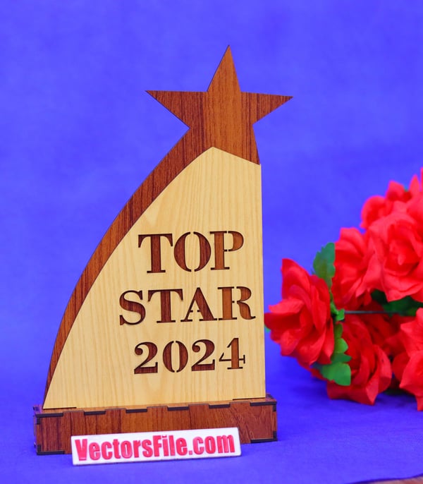 Laser Cut Wooden Trophy Awards Model Ideas 3mm DXF and CDR File