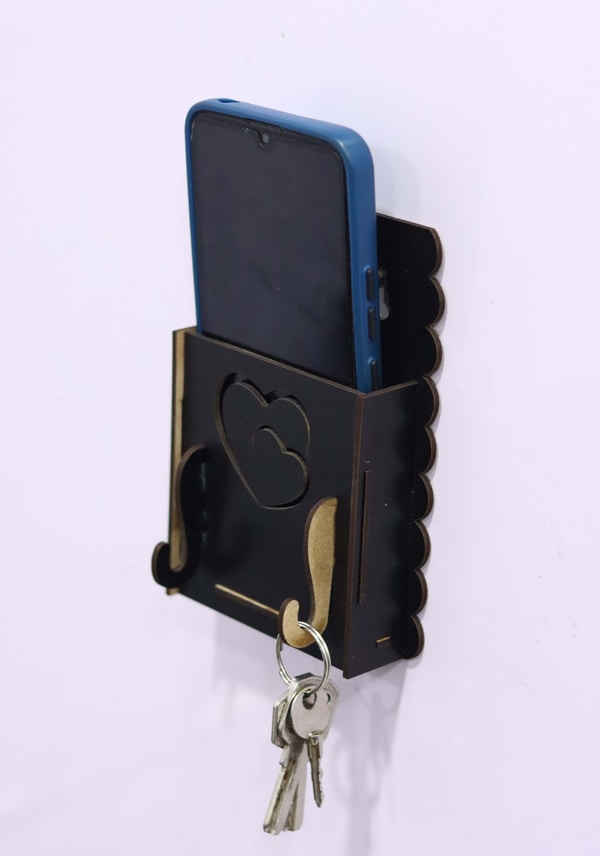 Laser Cut Wall Mounted Mobile Holder Cell Phone Organizer DXF and CDR File