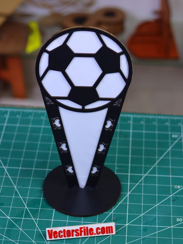 Football Champions Trophy Model Football Trophy Design Laser Cut 3mm DXF and CDR File
