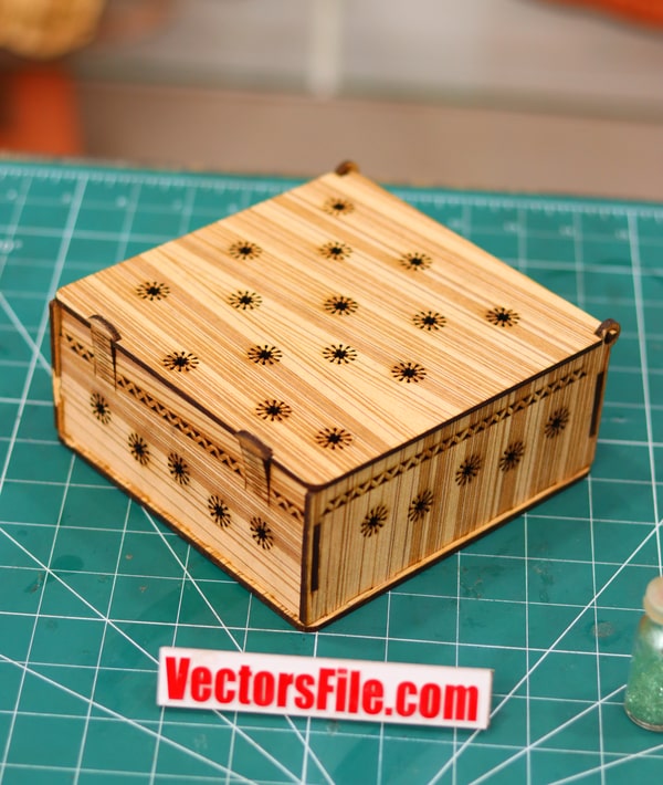 Laser Cut Wooden Storage Box Gift Box Chocolate Box Makeup Box 3mm Vector File