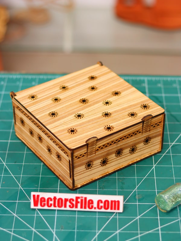Laser Cut Wooden Storage Box Gift Box Chocolate Box Makeup Box 3mm Vector File