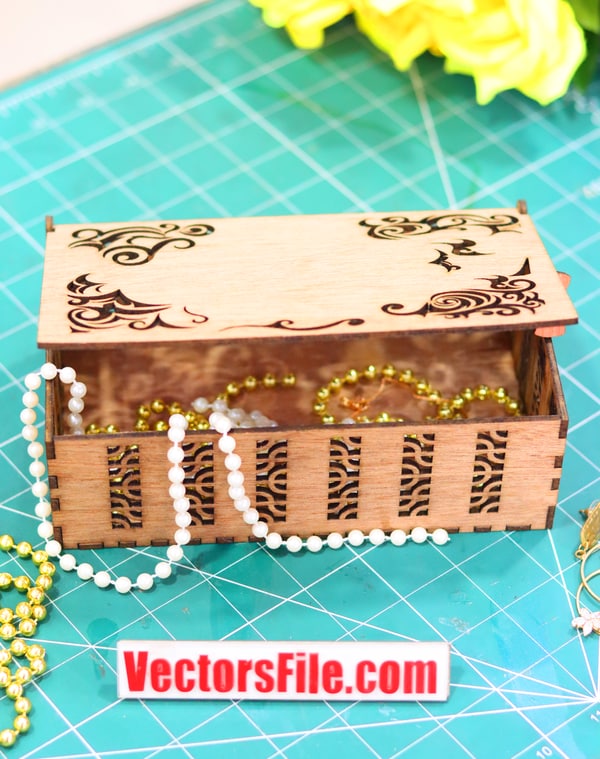Laser Cut Wooden Jewelry Box Makeup Box Gift Box Chocolate Box 3mm DXF and CDR File