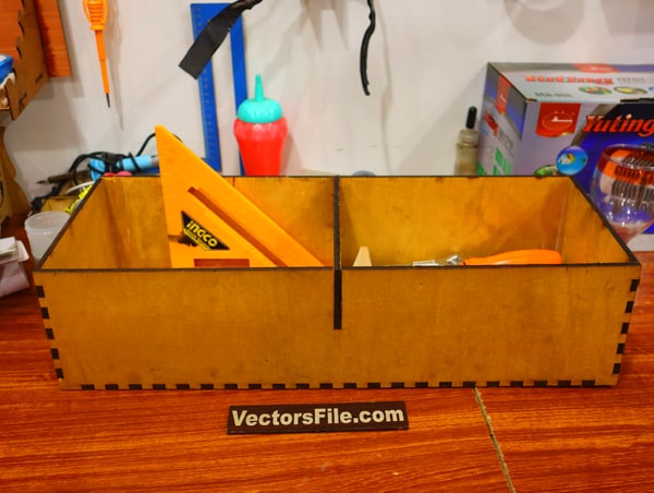 Laser Cut Wooden Tools Organizer Box Storage Box Organizer Box 6mm DXF and CDR File