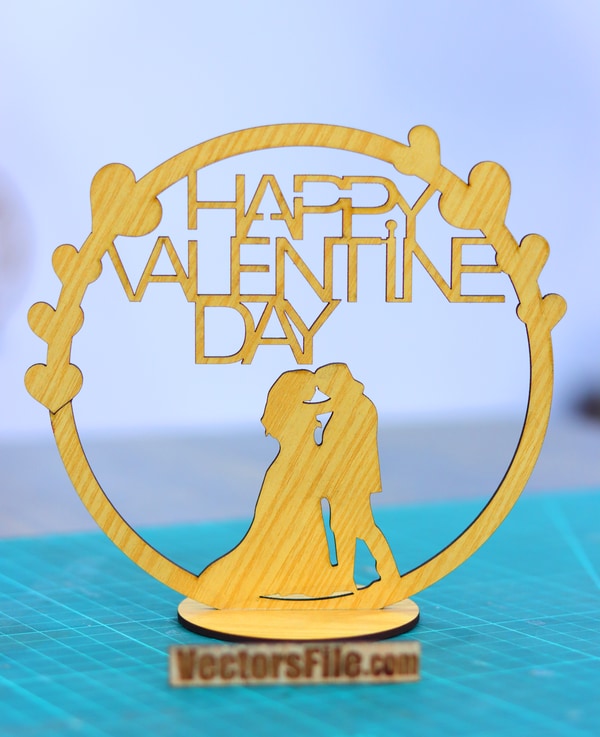 Laser Cut Happy Valentine Day Couple Gift Decoration 3mm DXF and CDR File