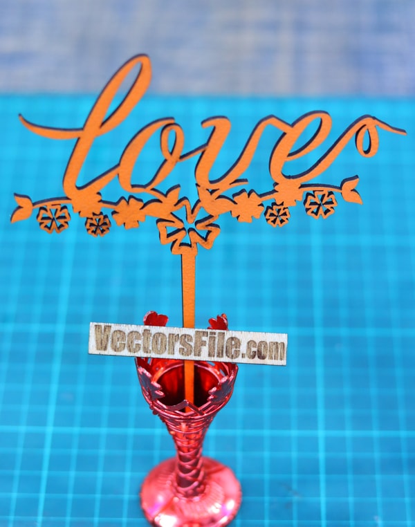Happy Valentine Day Cake Topper Love Cake Topper Template Laser Cut Vector File