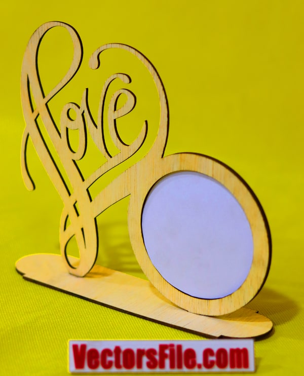 Laser Cut Love Photo Frame Happy Valentine Day Gift Idea Couple Frame Vector File